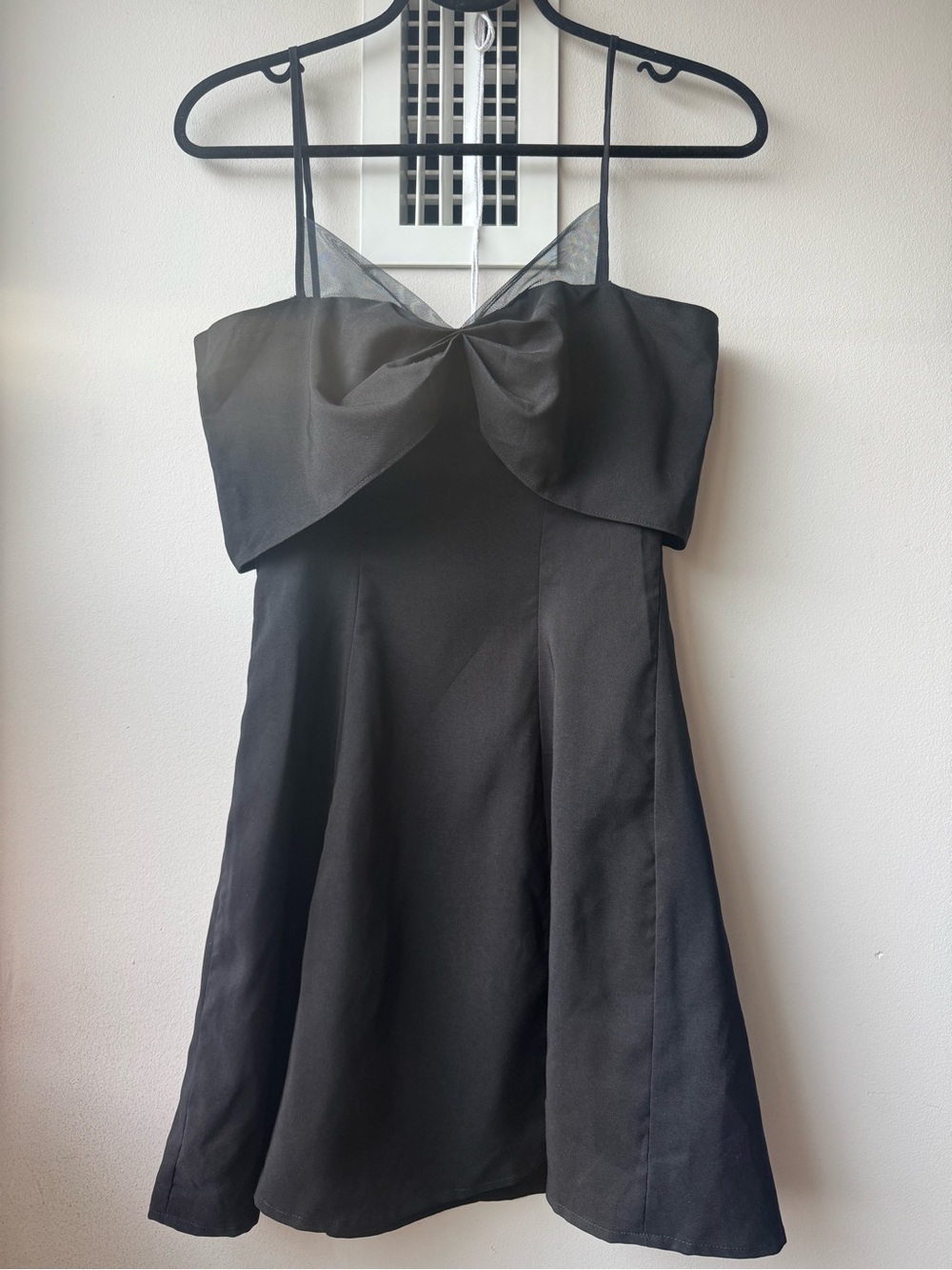 Black Spaghetti Strap A-Line Dress
